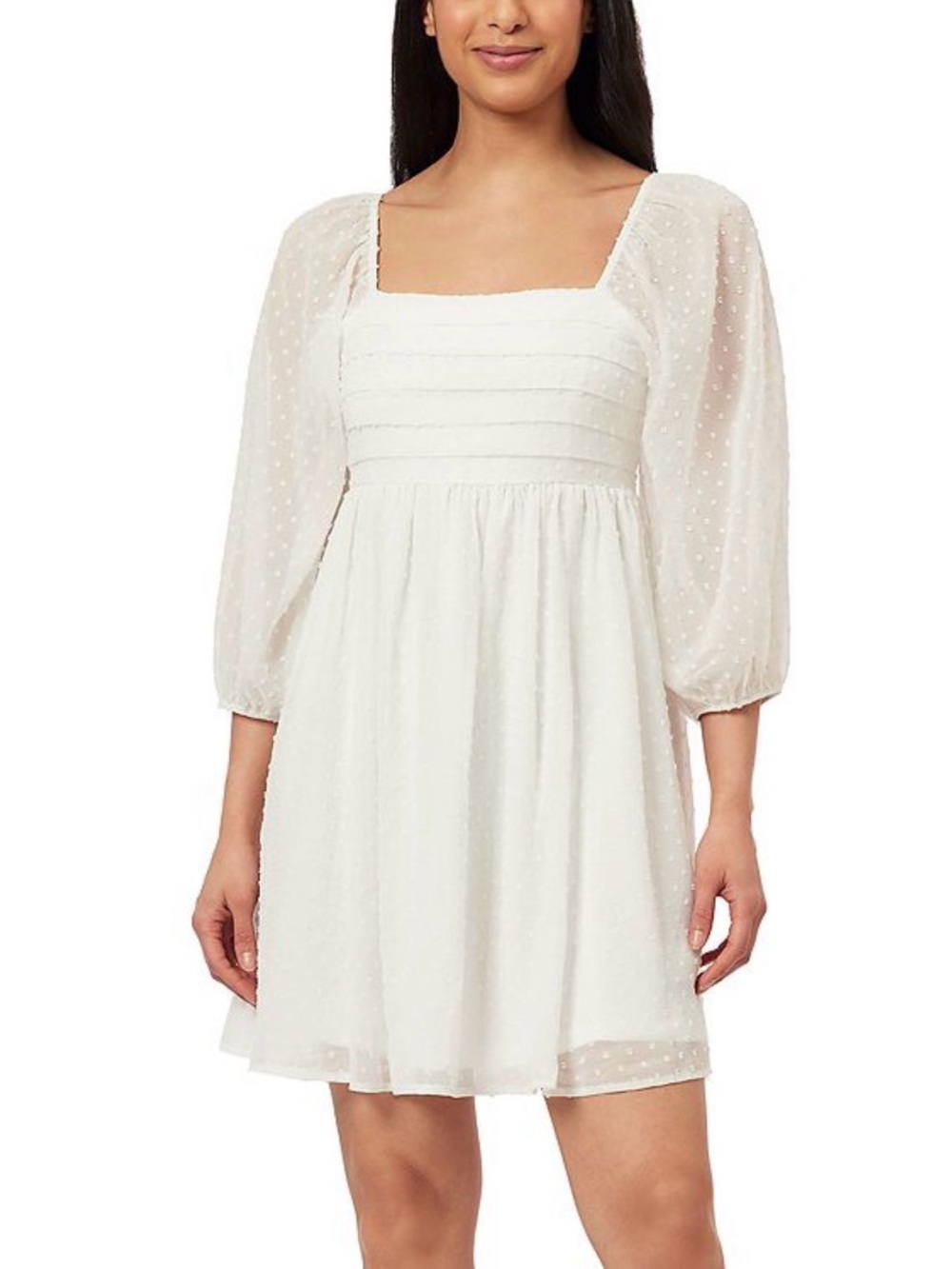 NEW…Wallflower Square Neck Swiss Dot  Mini Dress